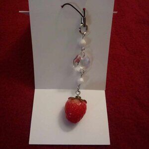 Custom Handmade Anime Videogame Kawaii Cute Cosplay Strawberry Phone Charm ♥